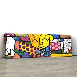 Quadro Romero Britto O Abraço / The Hug 25x100cm - 2