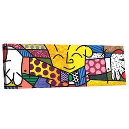 Quadro Romero Britto O Abraço / The Hug 25x100cm - 1