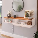 Ver imagem 4 de Aparador Suspenso Pequeno Cantinho Café Porta Nicho Sala Cozinha Hall Entrada Retrô Off /cinamomo