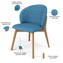Ver imagem 4 de Cadeira de Jantar e Estar Living Estofada Mia L02 Linho Azul - Lyam Decor