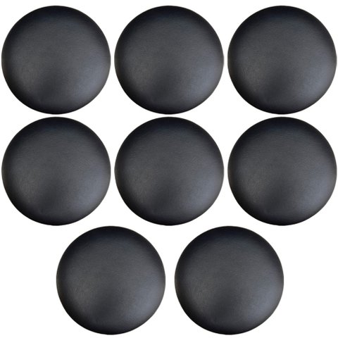 Kit 08 Assentos Redondo Banqueta Cadeira Estofados Poltronas H02 Corino Preto 30 cm - Lyam Decor Ass