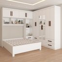 Ver imagem 5 de Guarda-roupa Casal Modulado com Cama Paradise 10 Portas com Espelho 6 gavetas - Panorama Móveis