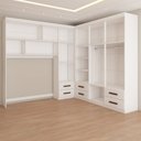 Ver imagem 7 de Guarda-roupa Casal Modulado com Cama Paradise 10 Portas com Espelho 6 gavetas - Panorama Móveis