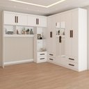 Ver mais imagens de Guarda-roupa Casal Modulado com Cama Paradise 10 Portas com Espelho 6 gavetas - Panorama Móveis