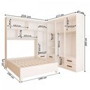 Ver imagem 4 de Guarda-roupa Casal Modulado com Cama Paradise 10 Portas com Espelho 6 gavetas - Panorama Móveis
