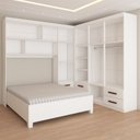 Ver imagem 6 de Guarda-roupa Casal Modulado com Cama Paradise 10 Portas com Espelho 6 gavetas - Panorama Móveis