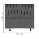 Ver imagem 3 de Cabeceira Estofada Bélgica 195CM King Suede Cinza Escuro - D A DECOR