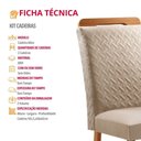 Ver imagem 5 de Conjunto 2 Cadeiras Aline MDF Veludo Creme Naturale Moderna 56cm