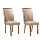 Ver imagem 1 de Conjunto 2 Cadeiras Aline MDF Veludo Creme Naturale Moderna 56cm