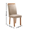 Ver imagem 3 de Conjunto 2 Cadeiras Aline MDF Veludo Creme Naturale Moderna 56cm