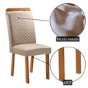 Ver imagem 4 de Conjunto 2 Cadeiras Aline MDF Veludo Creme Naturale Moderna 56cm