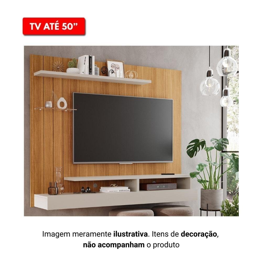 Painel Para Tv Até 50 Polegadas MDF Valencia Plus Permobili Nature/Off White - 2