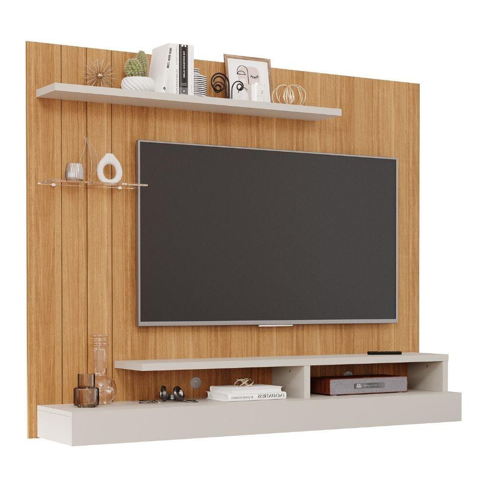 Painel Para Tv Até 50 Polegadas MDF Valencia Plus Permobili Nature/Off White - 5