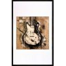 Quadro Decorativo Moldura em Alumínio Instrumento Musical Guitarra 37x59cm - 1