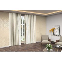 Cortina Sala Suiça 3,00x2,70 Oxford Voal Pedraria Trilho Suiço - Creme - 1 Cortina Sala Suiça 3,00x2,70 Oxford Voal Pedraria Trilho Suiço - Creme - 1