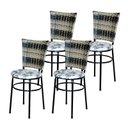 Ver imagem 2 de 4 Cadeiras para Mesa Preta Hawai Cappuccino Premium Assento Floral:floral Branco