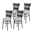 Ver imagem 3 de 4 Cadeiras para Mesa Preta Hawai Cappuccino Premium Assento Floral:floral Branco