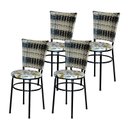 Ver imagem 5 de 4 Cadeiras para Mesa Preta Hawai Cappuccino Premium Assento Floral:floral Branco