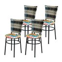 Ver imagem 4 de 4 Cadeiras para Mesa Preta Hawai Cappuccino Premium Assento Floral:floral Branco