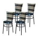 Ver imagem 6 de 4 Cadeiras para Mesa Preta Hawai Cappuccino Premium Assento Floral:floral Branco