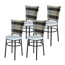 Ver imagem 1 de 4 Cadeiras para Mesa Preta Hawai Cappuccino Premium Assento Floral:floral Branco