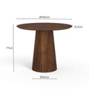 Ver imagem 4 de Mesa de Jantar Redonda 100cm Scandi 4 Lugares Lamina Natural de Madeira Castanho