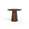 Mesa de Jantar Redonda 100cm Scandi 4 Lugares Lamina Natural de Madeira Castanho - 1