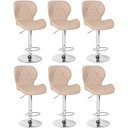 Ver imagem 1 de Kit 06 Banquetas Slim Estofada Giratória com Regulagem de Altura - Nude