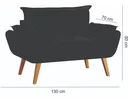 Ver imagem 2 de Conjunto Chesterfield Luxo Opala Sala/Recepção/Escritório (1 Namoradeira +2 Poltronas) Suede Cinza