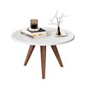 Ver imagem 3 de Mesa de Centro Redonda para Sala de Estar Retrô com Pés Palito Lívia Branco