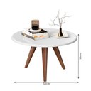 Ver imagem 4 de Mesa de Centro Redonda para Sala de Estar Retrô com Pés Palito Lívia Branco