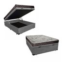 Ver imagem 1 de Cama Box Baú Casal Colchão Alana Espuma D20 NK Camas + Box Suede 49x138x188 Cor:Cinza