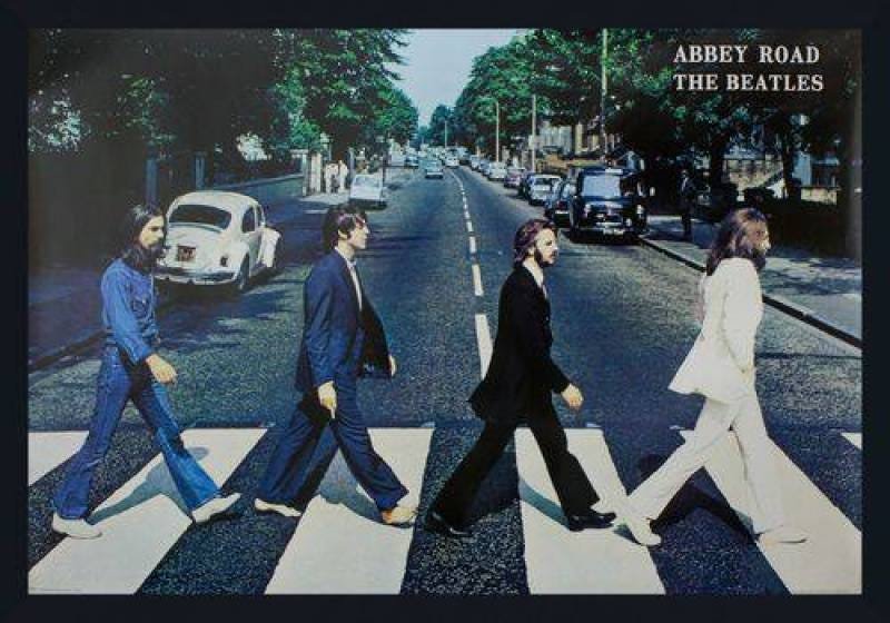 Quadro Decorativo Poster The Beatles Abbey Road sem Vidro 94x64cm ...