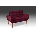Ver imagem 2 de Namoradeira Opala Suede Bordo- Rv Decora
