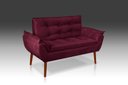 Ver imagem 2 de Namoradeira Opala Suede Bordo- Rv Decora