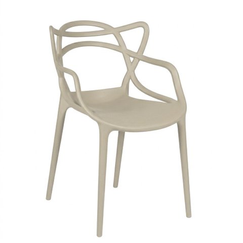 Cadeira para Mesa de Jantar Napoli Empilhável Plástico Pp Nude - Sallar Home