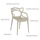Ver imagem 3 de Cadeira para Mesa de Jantar Napoli Empilhável Plástico Pp Nude - Sallar Home