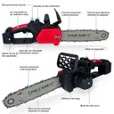 Ver imagem 2 de Serra Eletrica Grande 12 Polegadas sem Fio Motoserra Recarregavel Portatil Corta Lenha Poda Jardim G