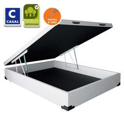 Base Box Baú Casal Belos Sonhos Sintético Branco 41x138x188 - 2