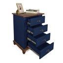 Ver imagem 2 de Mesa de Cabeceira 4 Gavetas Retrô Pés Bola Madeira Florença - Laca Azul Bic/imbuia