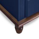 Ver imagem 4 de Mesa de Cabeceira 4 Gavetas Retrô Pés Bola Madeira Florença - Laca Azul Bic/imbuia