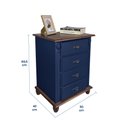 Ver imagem 5 de Mesa de Cabeceira 4 Gavetas Retrô Pés Bola Madeira Florença - Laca Azul Bic/imbuia