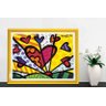Quadro Decorativo Romero Britto A New Day com Moldura Retrô Amarela 93x72cm - 6