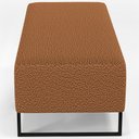 Ver mais imagens de Kit 02 Puffs Decorativo Sala de Estar Bali W01 Base Ferro 120x50 cm Bouclê Terracota - Lyam Decor