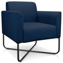 Ver imagem 7 de Kit 2 Poltronas Decorativas Isabella Base X Suede Azul Marinho/Preto - Gran Belo