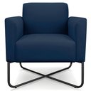 Ver imagem 6 de Kit 2 Poltronas Decorativas Isabella Base X Suede Azul Marinho/Preto - Gran Belo