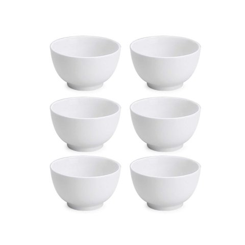 Jogo 6 Tigelas de Porcelana Branca Bowl 510ml Cumbuca Japonesa Bela Vista