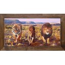 Ver imagem 1 de Quadro Decorativo Rústico Tigre Onça e Leão 80x40cm