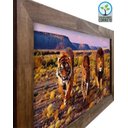 Ver imagem 2 de Quadro Decorativo Rústico Tigre Onça e Leão 80x40cm