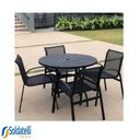Ver imagem 4 de Cadeira Outdoor Lótus Estrutura Preta com Tela Sling Preta ou Mesclado - Datelli Design